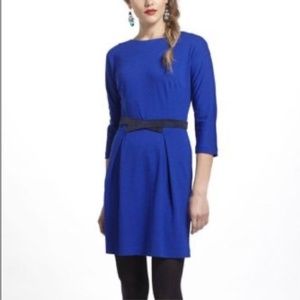 Anthropologie Blue Belted Dress